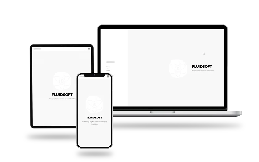 Project Fluidsoft landing page mockup illustration