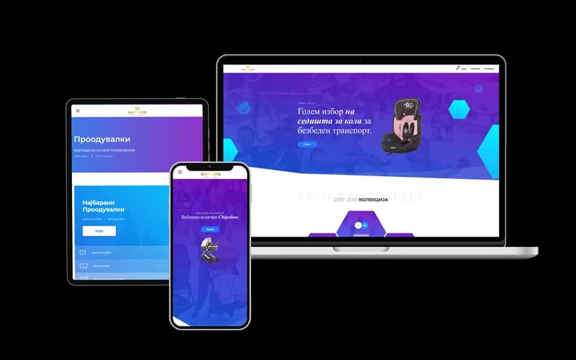 Project Happiness Web Shop mockup illustration